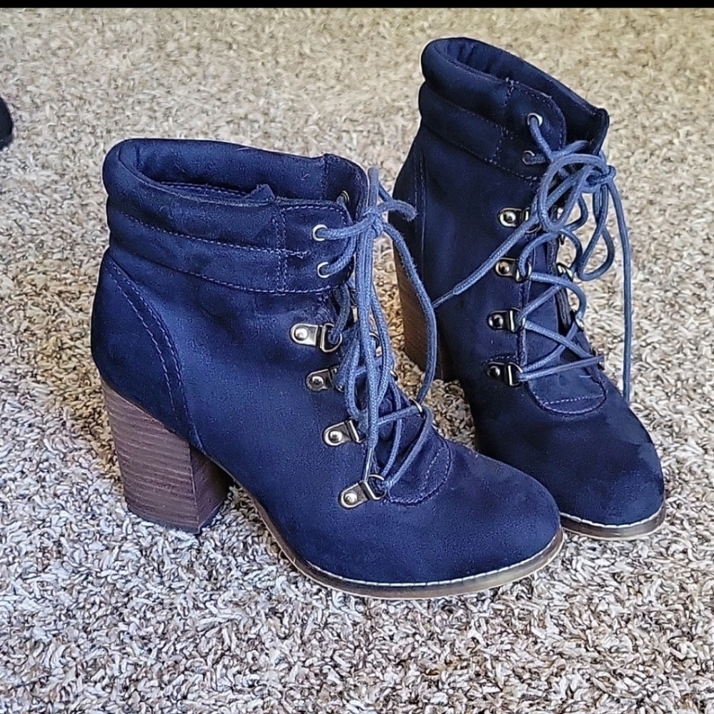 SM New York Blue Suede Boots